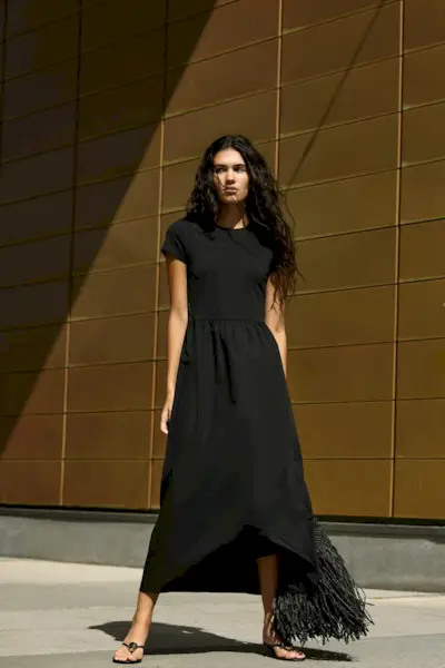 Short-Sleeved Maxi Dress