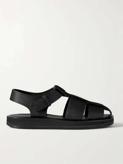 Fisherman Woven Textured-Leather Sandals