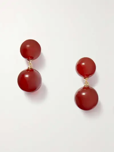 The Hannah Gold-Plated Carnelian Earrings