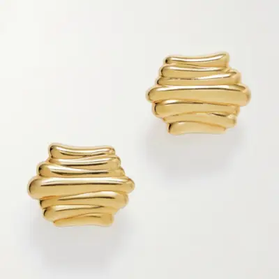 Khaite Crema gold-plated earrings
