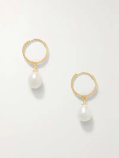 14-Karat Gold Pearl Earrings