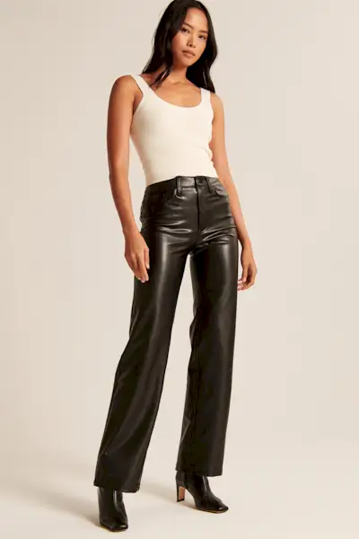 Abercrombie & Fitch + Vegan Leather 90s Relaxed Pant