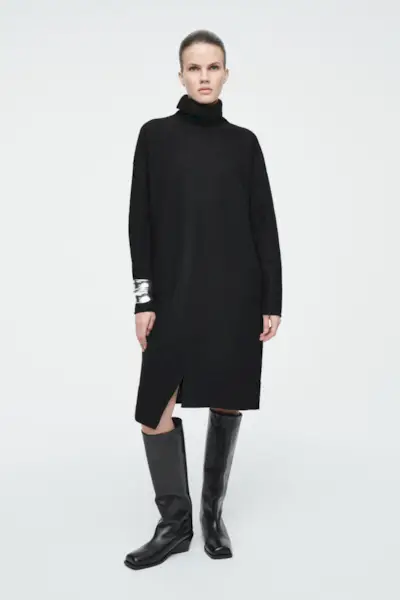 Asymmetric Merino Wool Dress