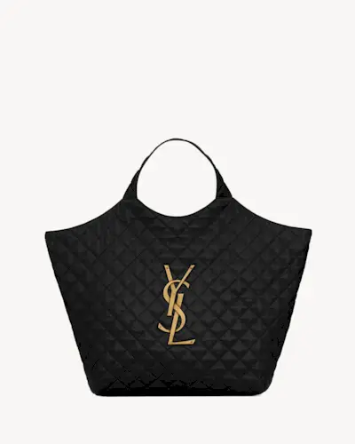 Women's Icare Maxi Shopping Bag in Quilted Lambskin in Black