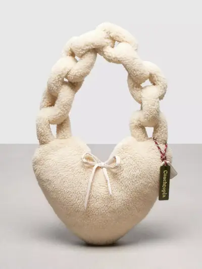 Coachtopia Loop Fuzzy Heart Bag in Recycled Polyester