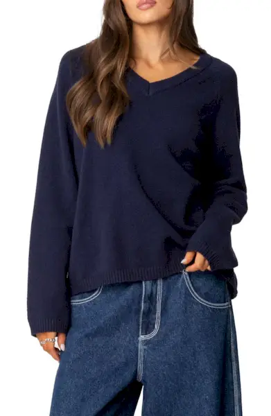 Martha Oversized V-Neck Sweater