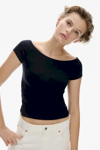 Ribbed Off-The-Shoulder Top