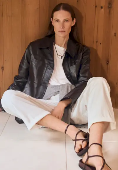 Kelly Croc Effect Leather Jacket