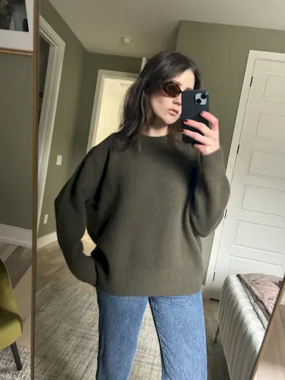 Aritzia plush cashmere oversized crew sweater