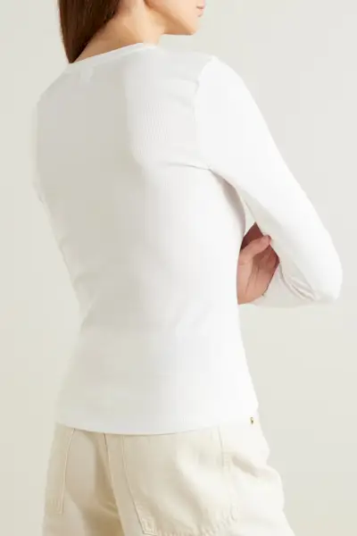 Leset Kelly Ribbed Stretch-Cotton Jersey Top