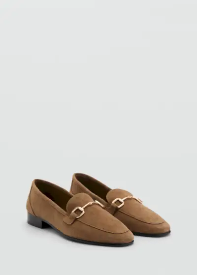 MANGO, Suede Moccasin Loafers