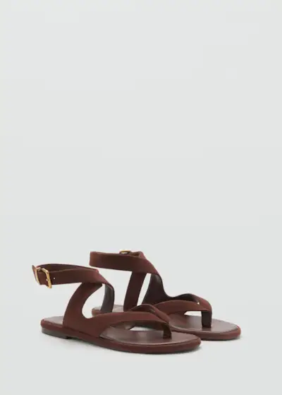 MANGO, Suede Straps Sandals