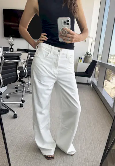 Judith Jones in Citizens of Humanity White Jeans