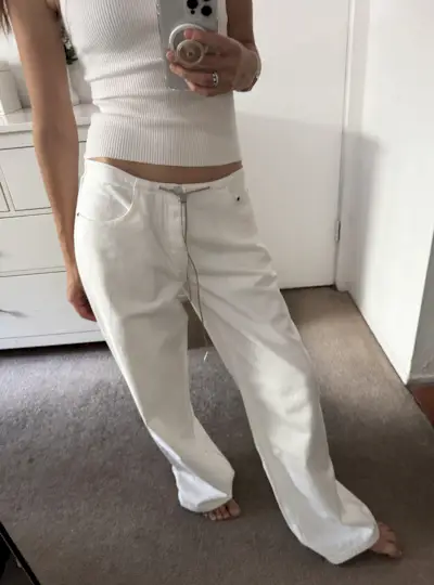 Woman in Still here jeans