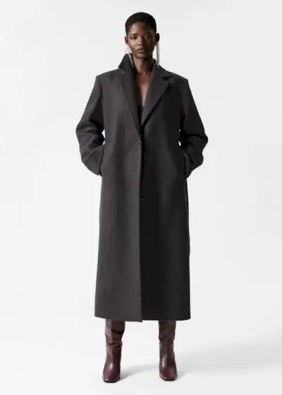 Single-Breasted Wool Maxi Coat