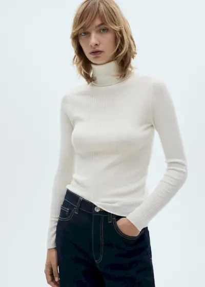 Wool Blend Turtleneck Sweater - Women | Mango Usa