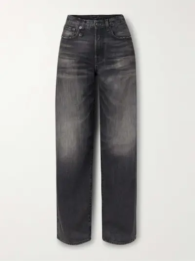 D'arcy Distressed Mid-Rise Wide-Leg Jeans