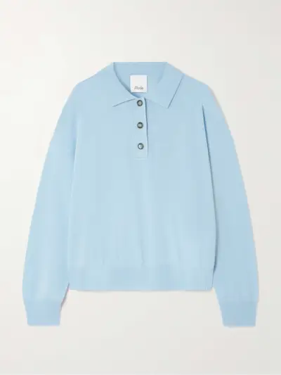 Wool and Cashmere-Blend Polo Sweater