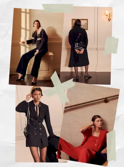 affordable quiet luxury brand, J.Crew, shown in a collage of image of models