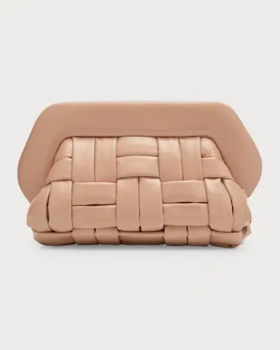 Themoirè + Bios Weaved Patent Faux-Leather Clutch Bag