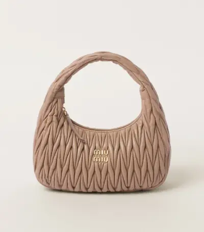 Miu Miu + Wander Matelassé Nappa Leather Hobo Bag