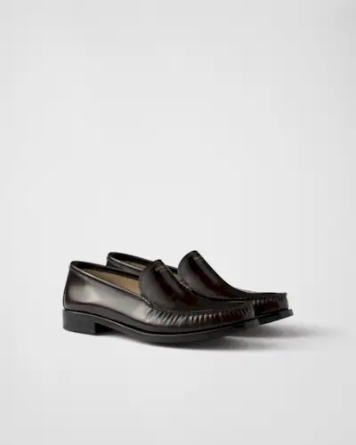 Prada, Women's Brushed Leather Loafers
