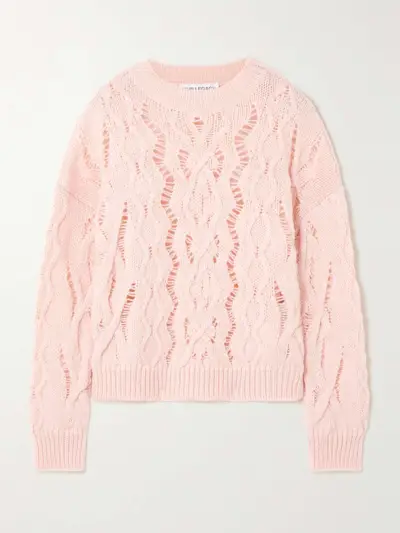 Cable Sonar Open-Knit Wool Sweater