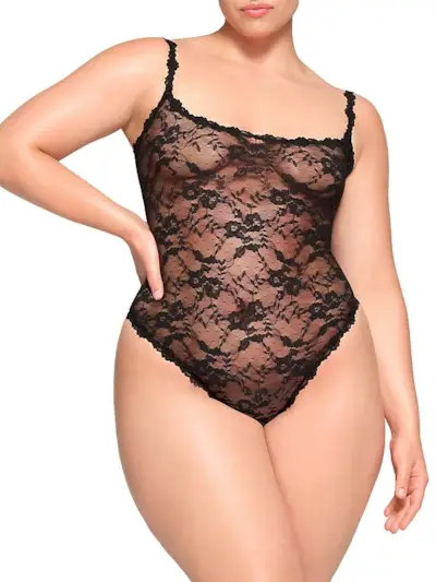 SKIMS + Stretch Lace Thong Bodysuit