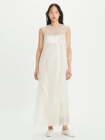 Tory Burch + Devoré Dress with Sheer Overlay