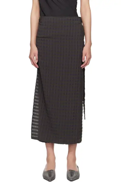 Paloma Wool, Brown & Blue Staino Midi Skirt