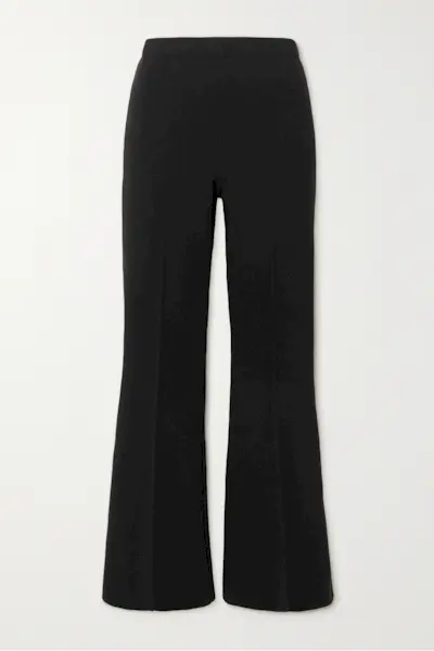 Kick Cropped Stretch-Cotton Flared Pants