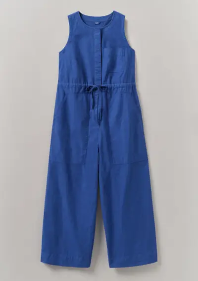 Cotton Linen Wide Leg Jumpsuit | Smalt