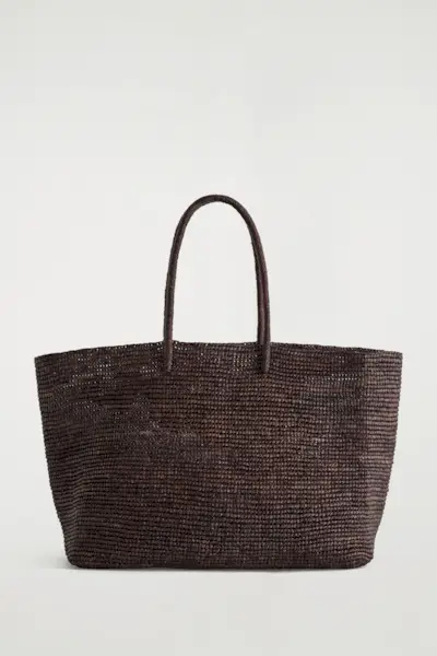 Oversized Hand-Woven Tote Bag - Raffia