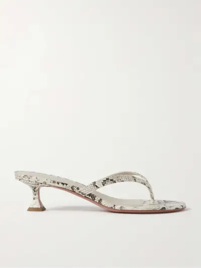 Juliette Snake-Effect Leather Sandals