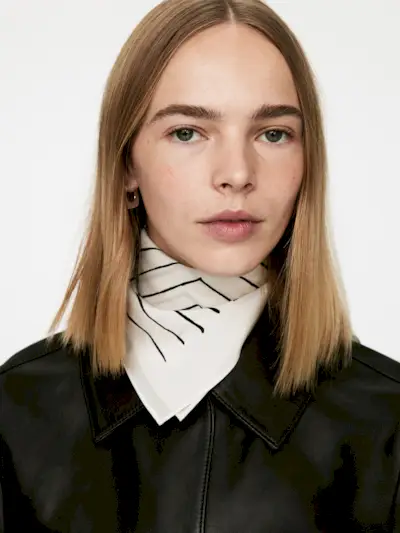 Printed Silk Scarf – White/black – Women – Arket Gb