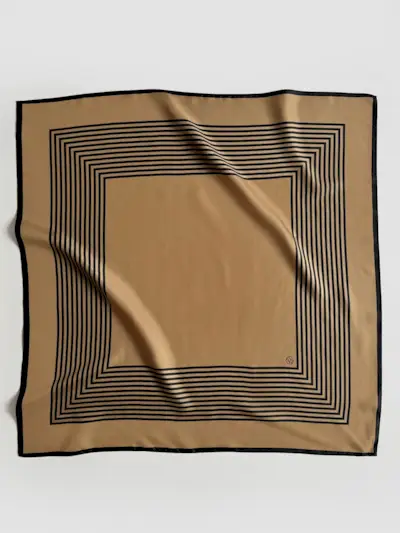 Striped Scarf | Gold & Black | 80 Cm