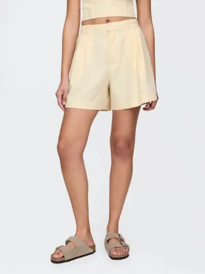 Gap, 365 High Rise Linen-Blend Shorts