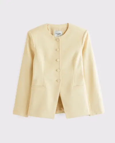 Collarless Suiting Blazer