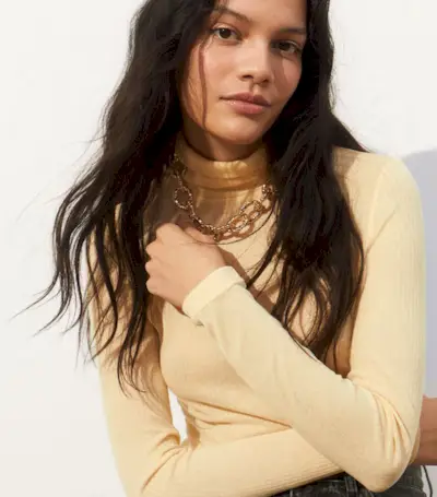 H&M + Fitted Turtleneck Top