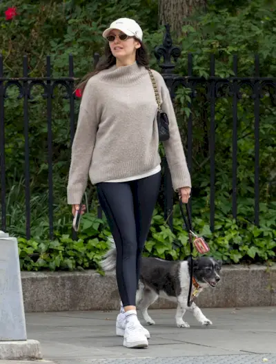 Kaia Gerber wearing fall 2025 leggings outfit