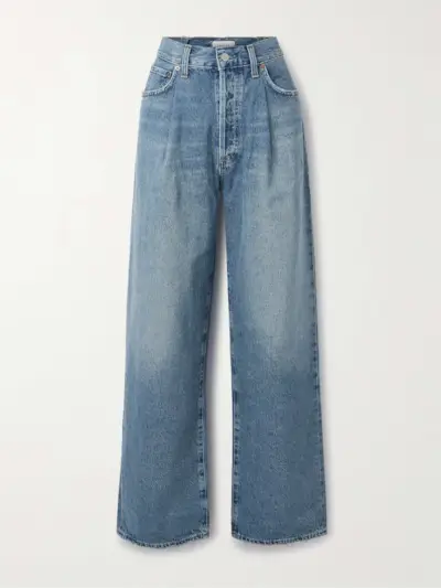 Franka Pleated High-Rise Wide-Leg Jeans
