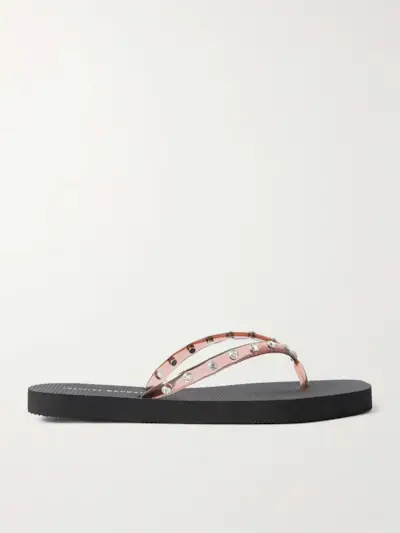 Taryn Crystal-Embellished Pvc Flip Flops