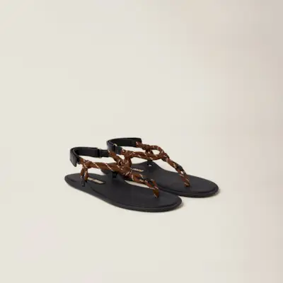 Riviere Cord and Leather Sandals