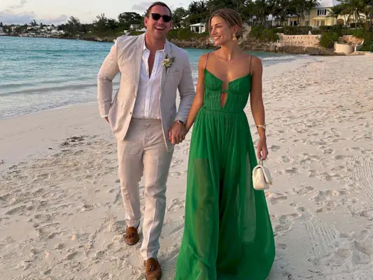 Couple attending a wedding.