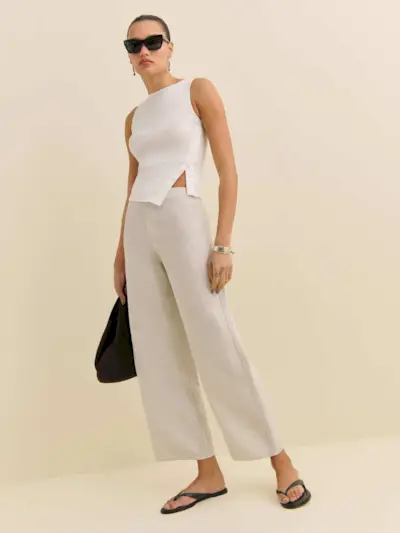 Joni Linen Cropped Pant