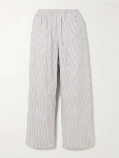 Ease Striped Organic Cotton-Poplin Pajama Pants