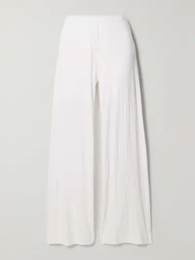 Boxer Pointelle-Knit Cotton Pants