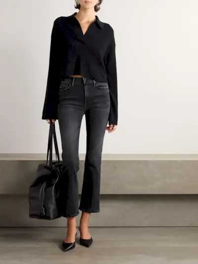 The Outsider Flood Cropped Mid-Rise Bootcut Jeans