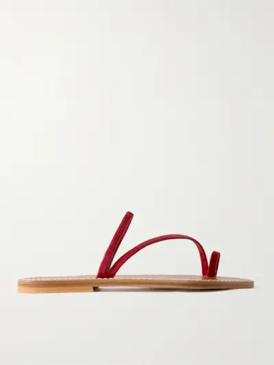 Actium Lizard-Effect Leather Sandals