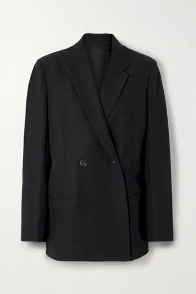 Double-Breasted Recycled Woven Blazer